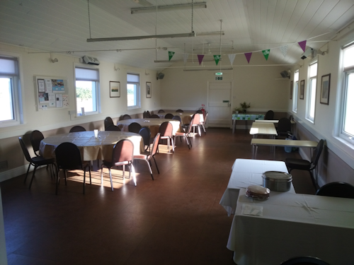 Village Hall main hall laid out for function